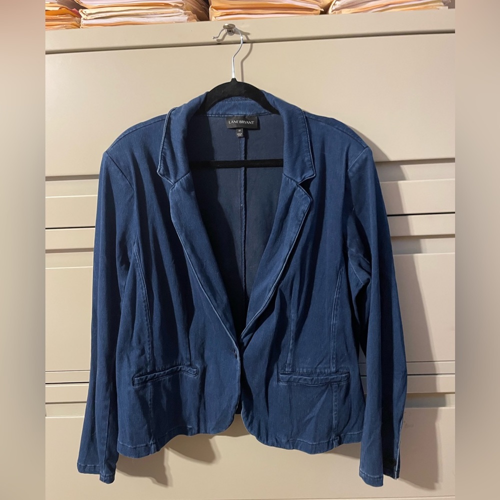 GUC Lane Bryant Stretch Denim Blazer Size 22W